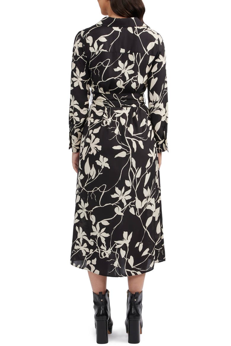 Floral Long Sleeve Maxi Shirtdress, Alternate, color, BLACK FLORAL BREEZE