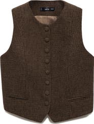 MANGO Nimes Microcheck Waistcoat
