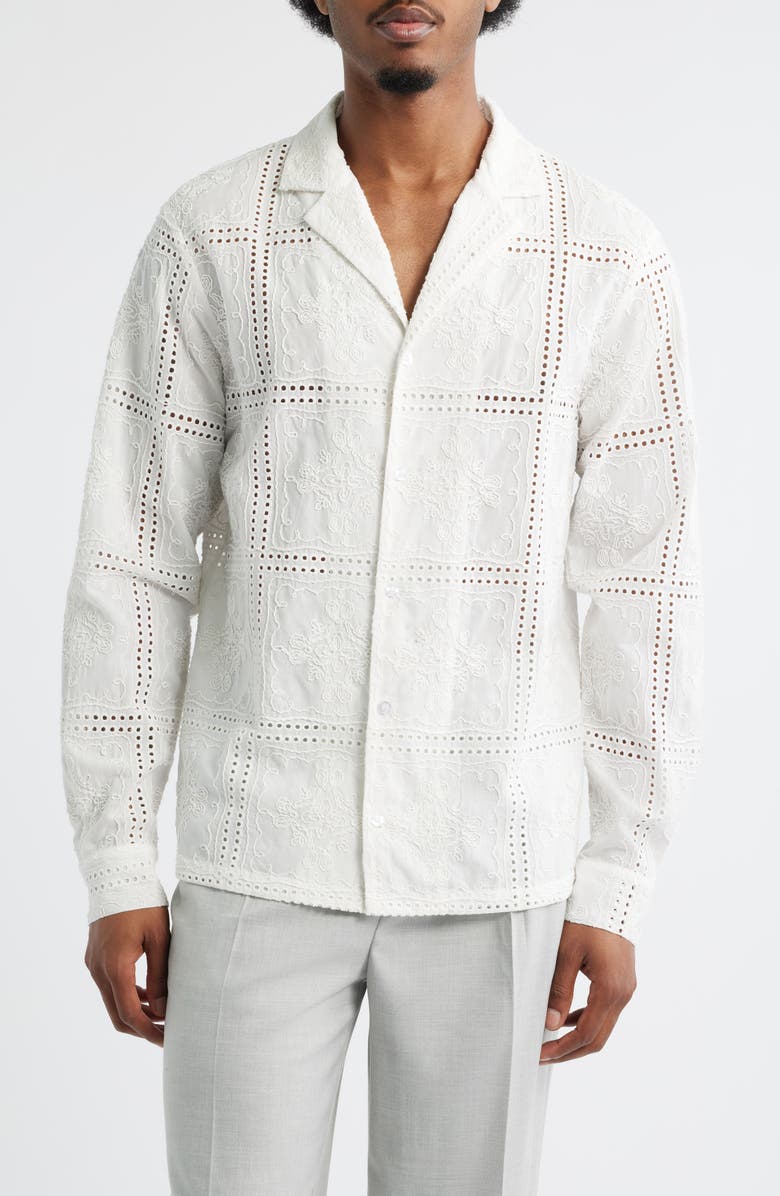 KROST Montauk Embroidered Long Sleeve Camp Shirt, Main, color, 