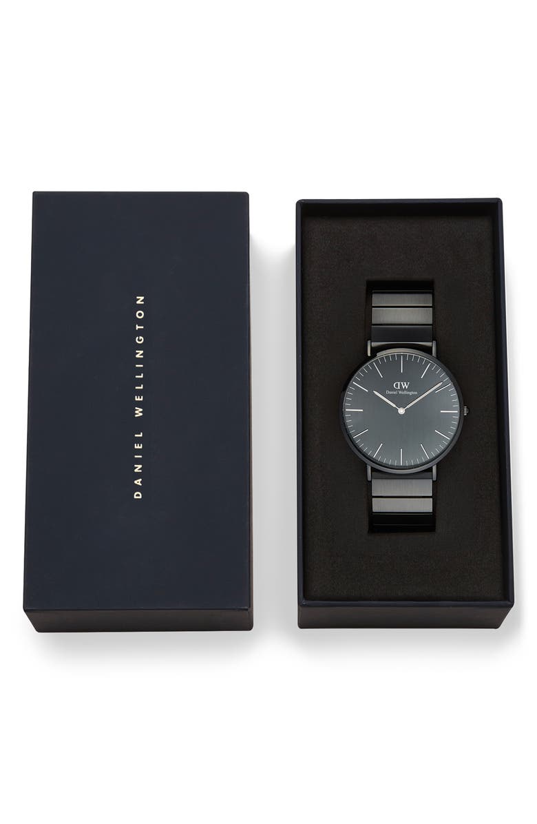 Daniel Wellington Classic Piano Link Bracelet Watch, 40mm, Alternate, color, 