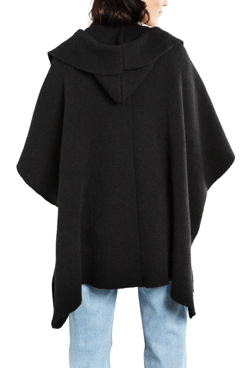 Oversize Hooded Topper, Alternate, color, BLACK