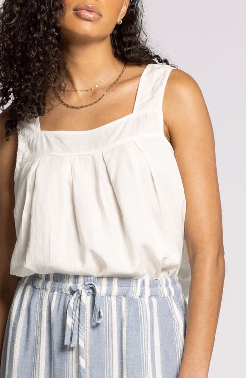 Thread & Supply Lydia Pleated Linen Blend Tank In White