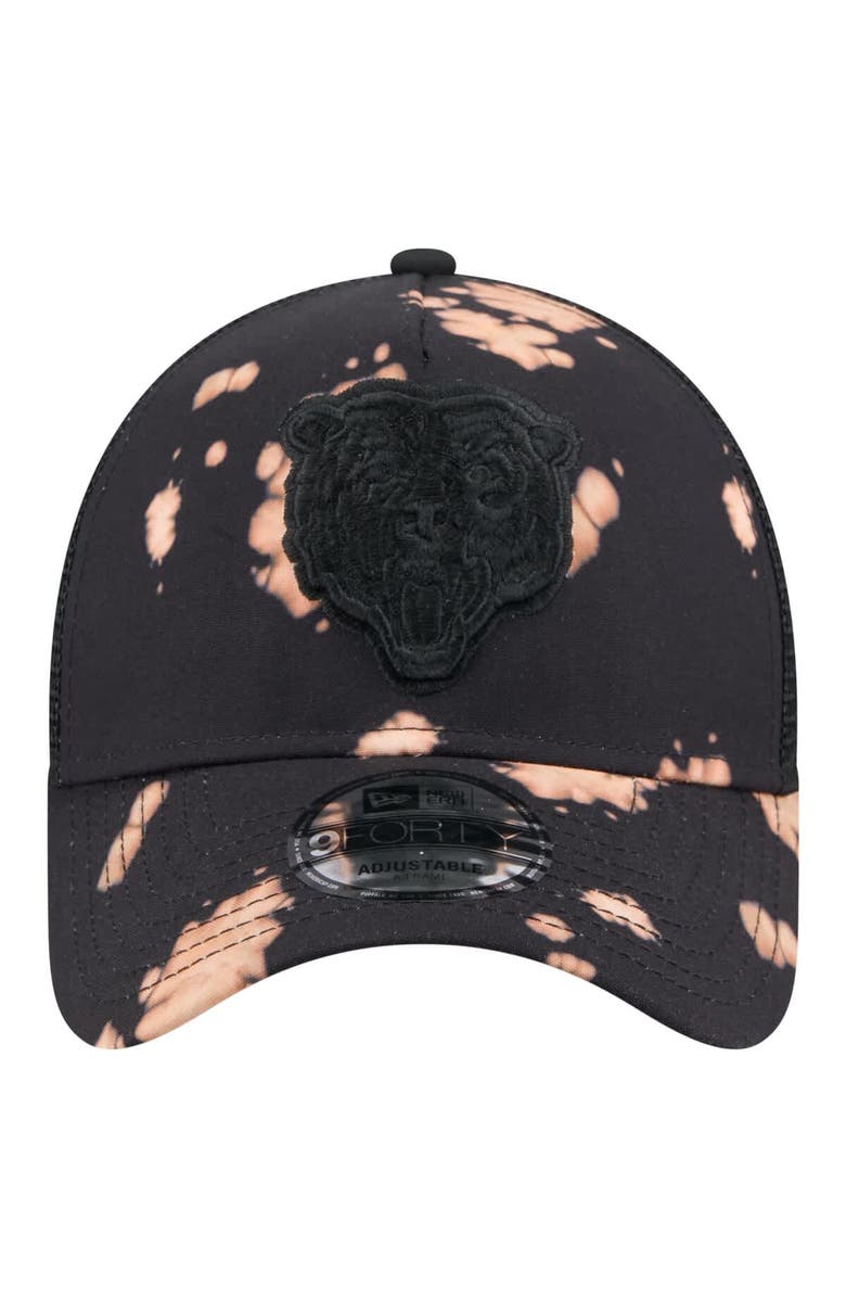 New Era Men's New Era Black Chicago Bears Bleached A-Frame 9FORTY Trucker Adjustable Hat, Alternate, color, Black