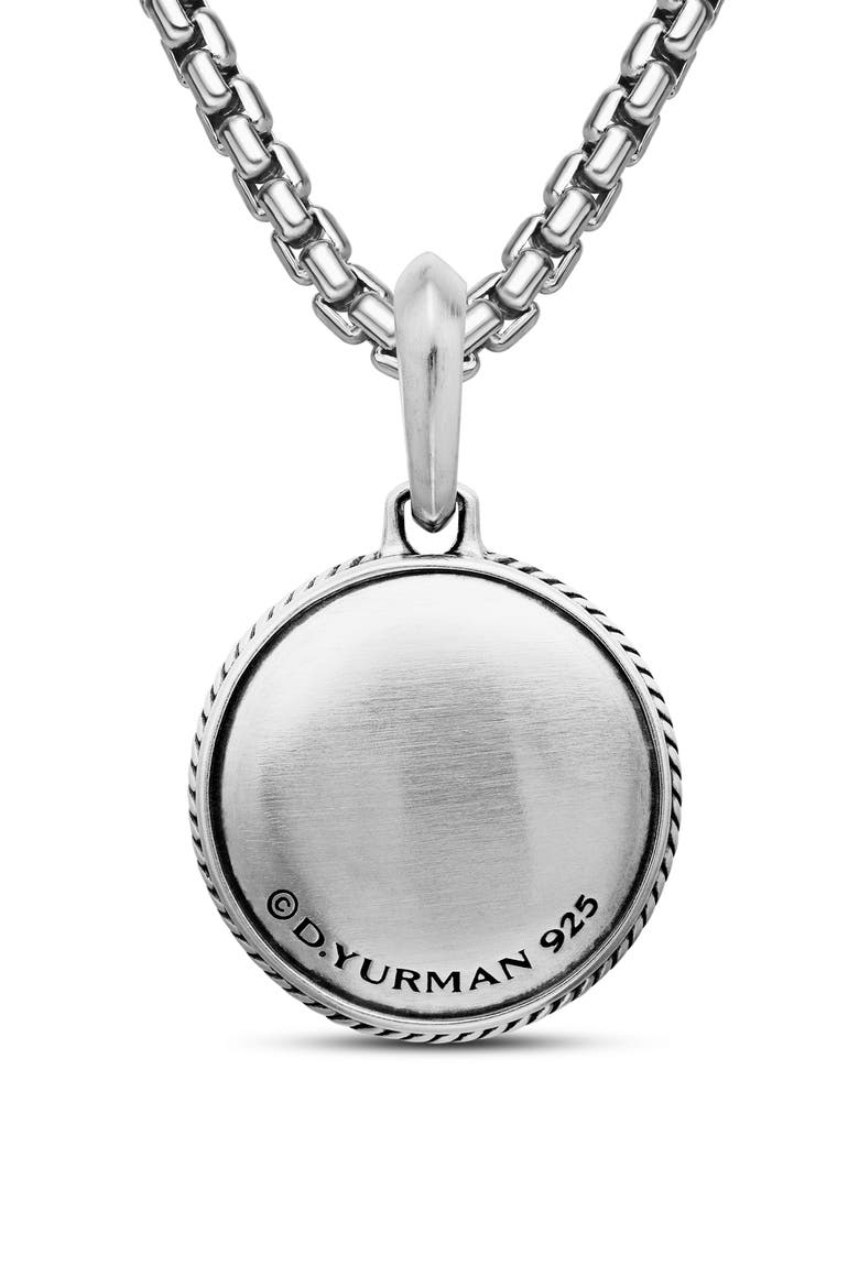 Maritime Compass Amulet with Black Diamond, Alternate, color, SILVER/ BLACK DIAMOND