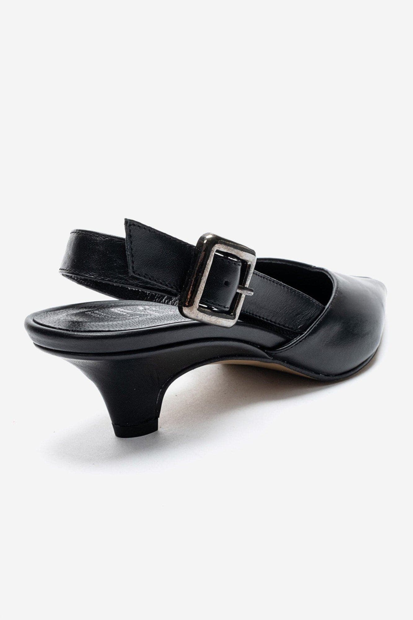 Dioris Leather Slingback Kitten Heel Pump, Alternate, color, Black