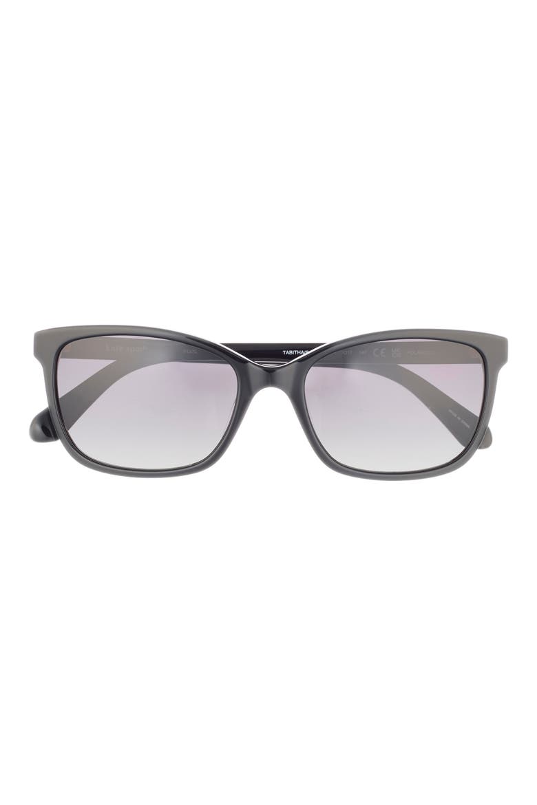 53mm tabitha rectangle sunglasses, Main, color, BLACK GOLD