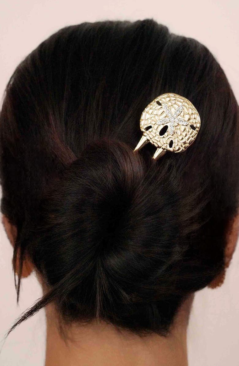 Ettika Sand Dollar Hair Pin, Alternate, color,