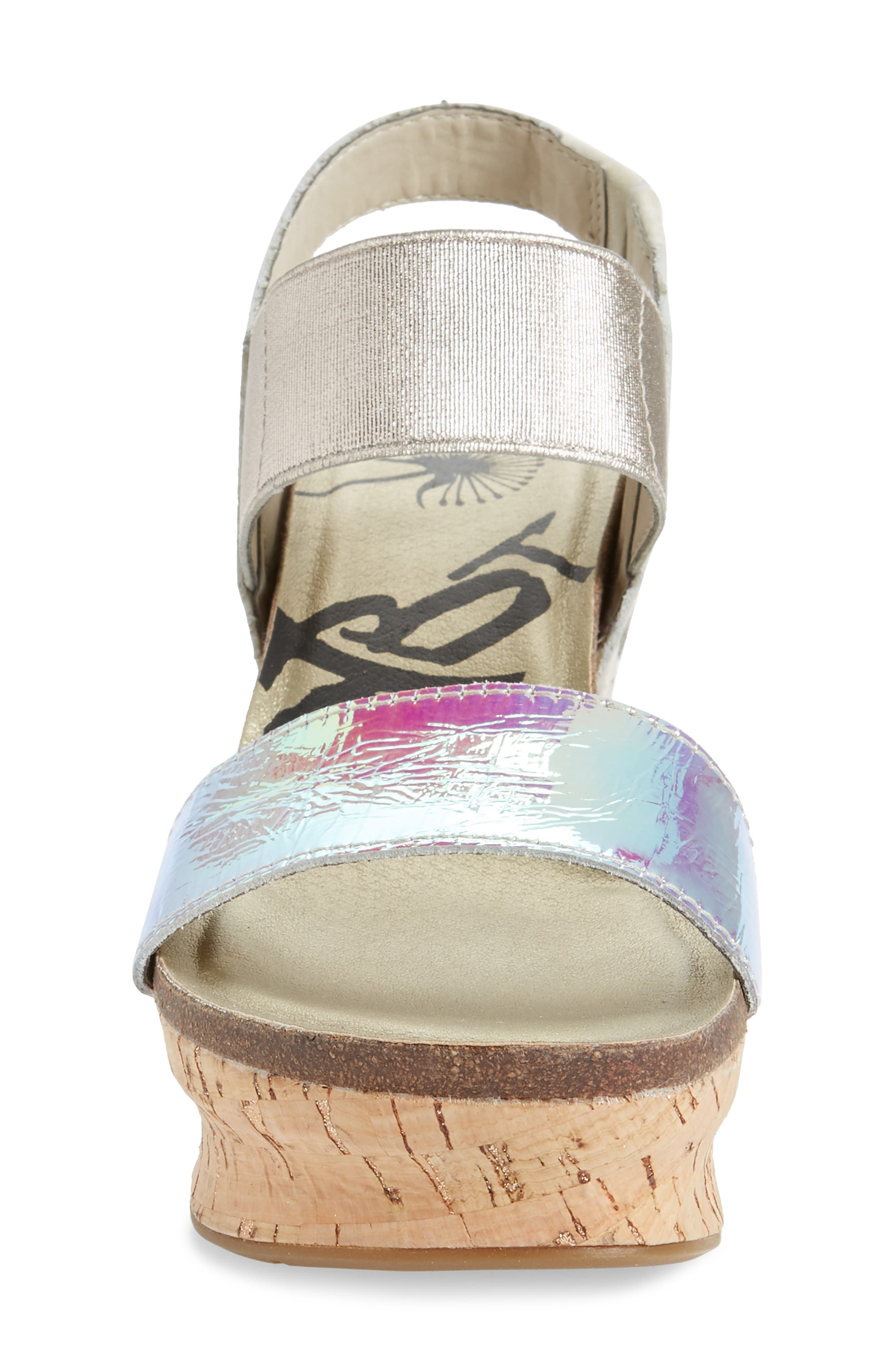 'Bushnell' Wedge Sandal, Alternate, color, IRIDESCENT LEATHER