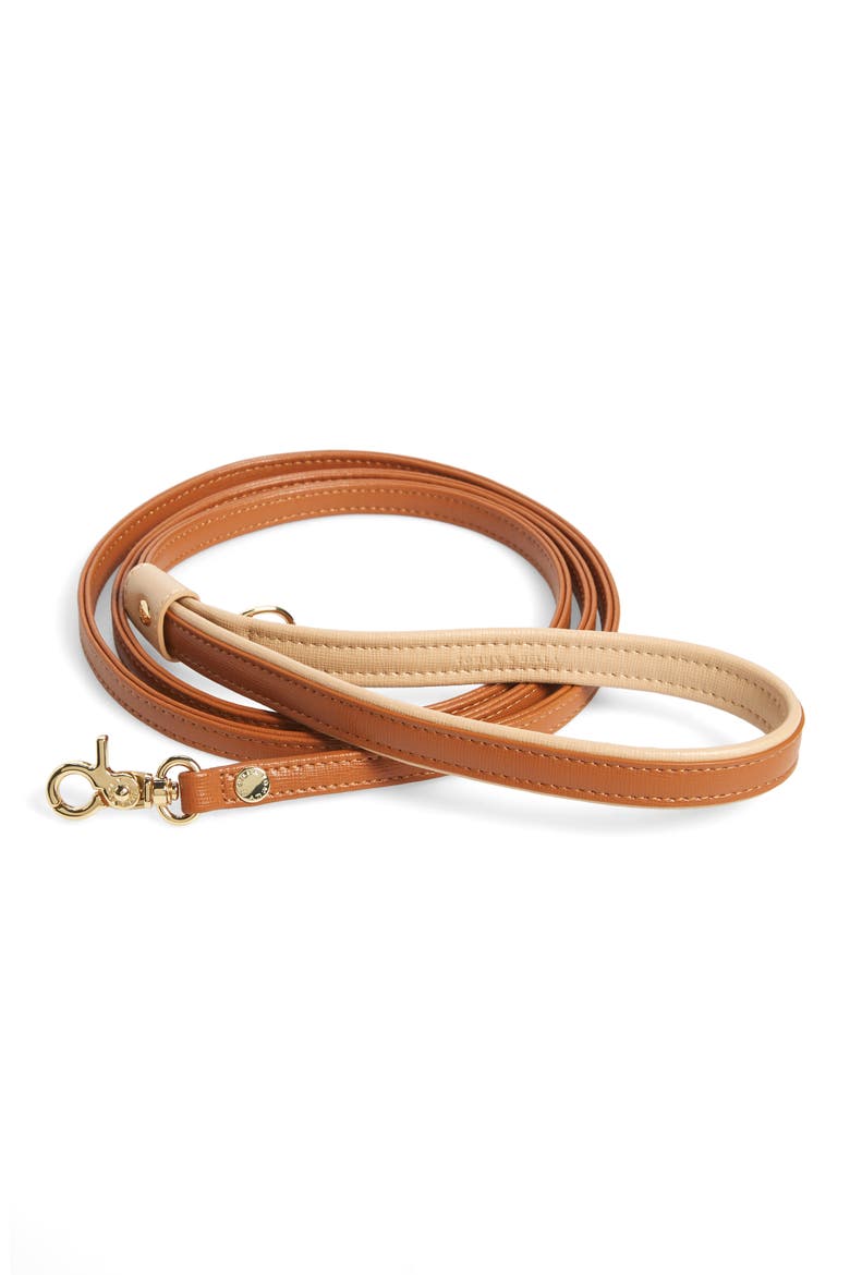 Tommy & Bella Signature Collection Leather Dog Leash, Main, color, BROWN/ LIGHT BROWN TRIM