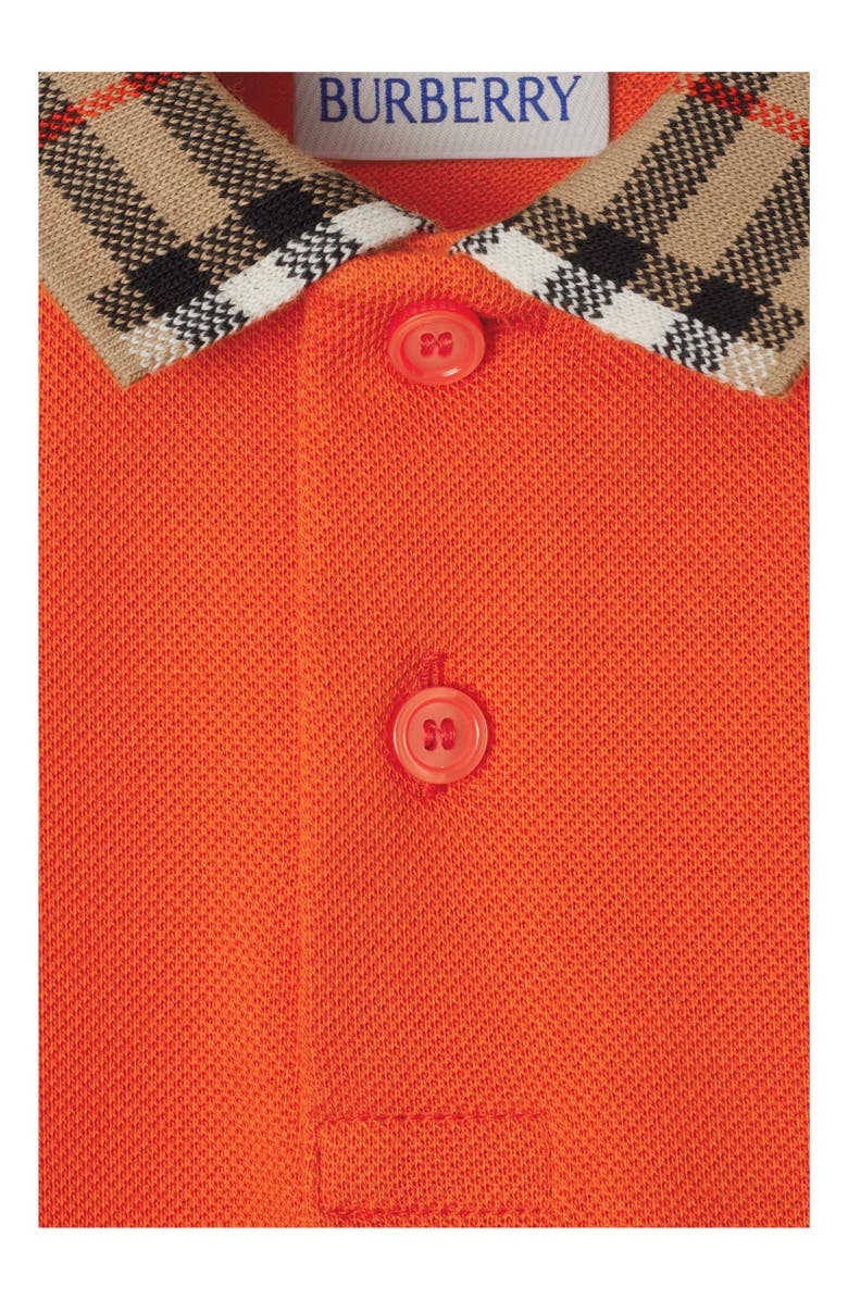 Burberry Check Collar Cotton Polo Shirt, Alternate, color,
