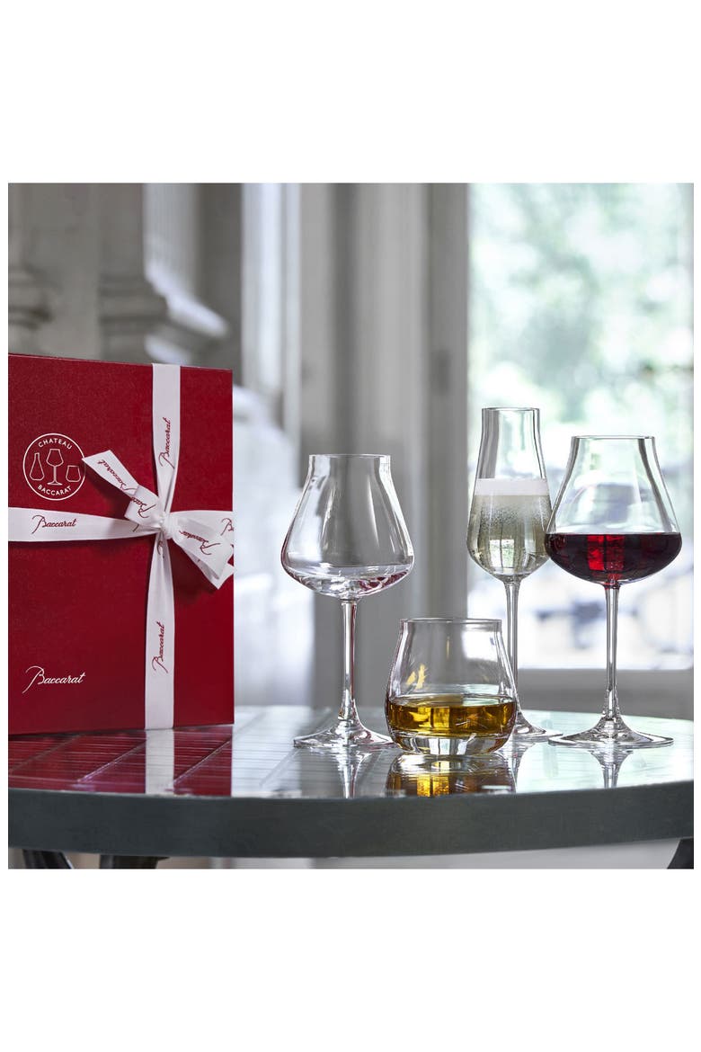 Chateau Baccarat Degustation Set of 4 Lead Crystal Tasting Glasses, Alternate, color, CLEAR
