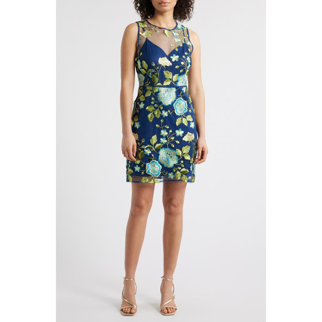 Sam Edelman Embroidered Floral Mesh Minidress In Multi
