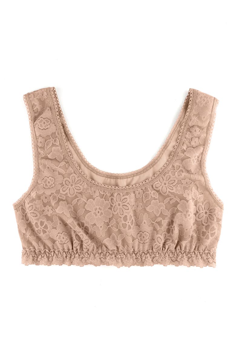 Daily Lace Overlay Scoop Neck Bralette, Alternate, color, TAUPE