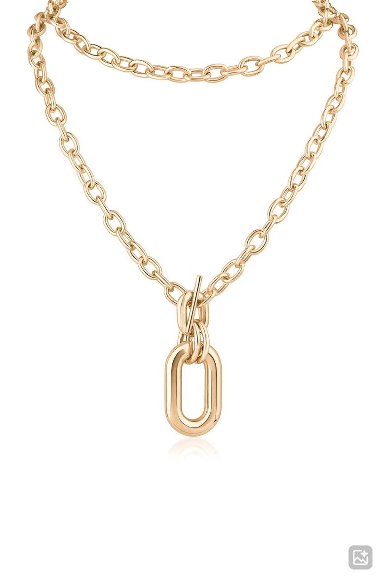 Oval Interlocking Link Pendant Necklace (Nordstrom Exclusive), Main, color, GOLD