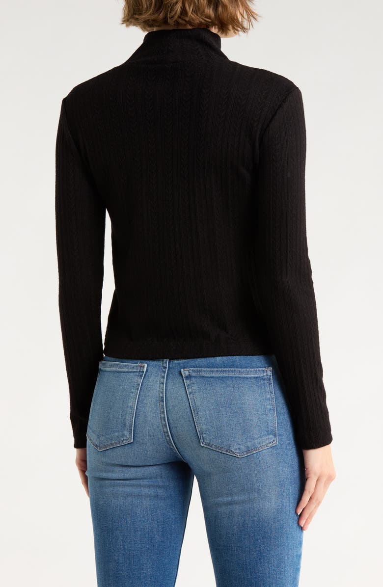 JASON WU Mock Neck Long Sleeve Crop Top, Alternate, color, Black