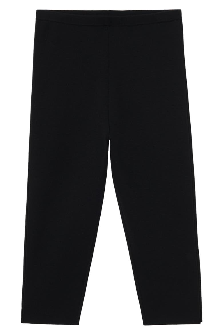 Totême Compact Knit Crop Leggings, Alternate, color, BLACK