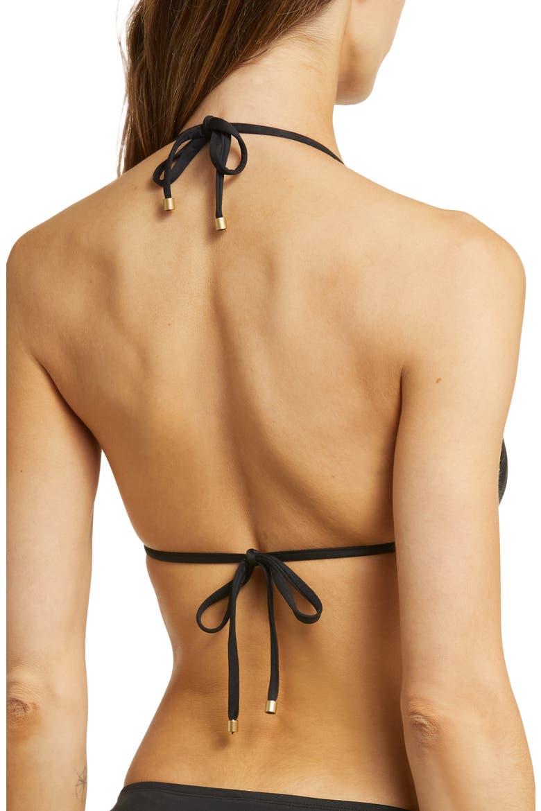Gia Triangle Bikini Top, Alternate, color, BLACK ECO LUX