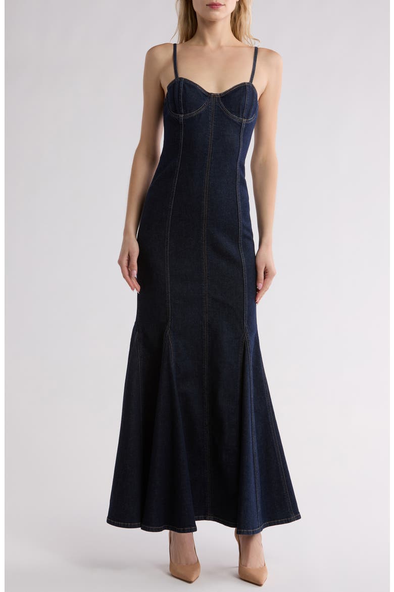 ALICE + OLIVIA Natacha Godet Denim Maxi Dress (Women)