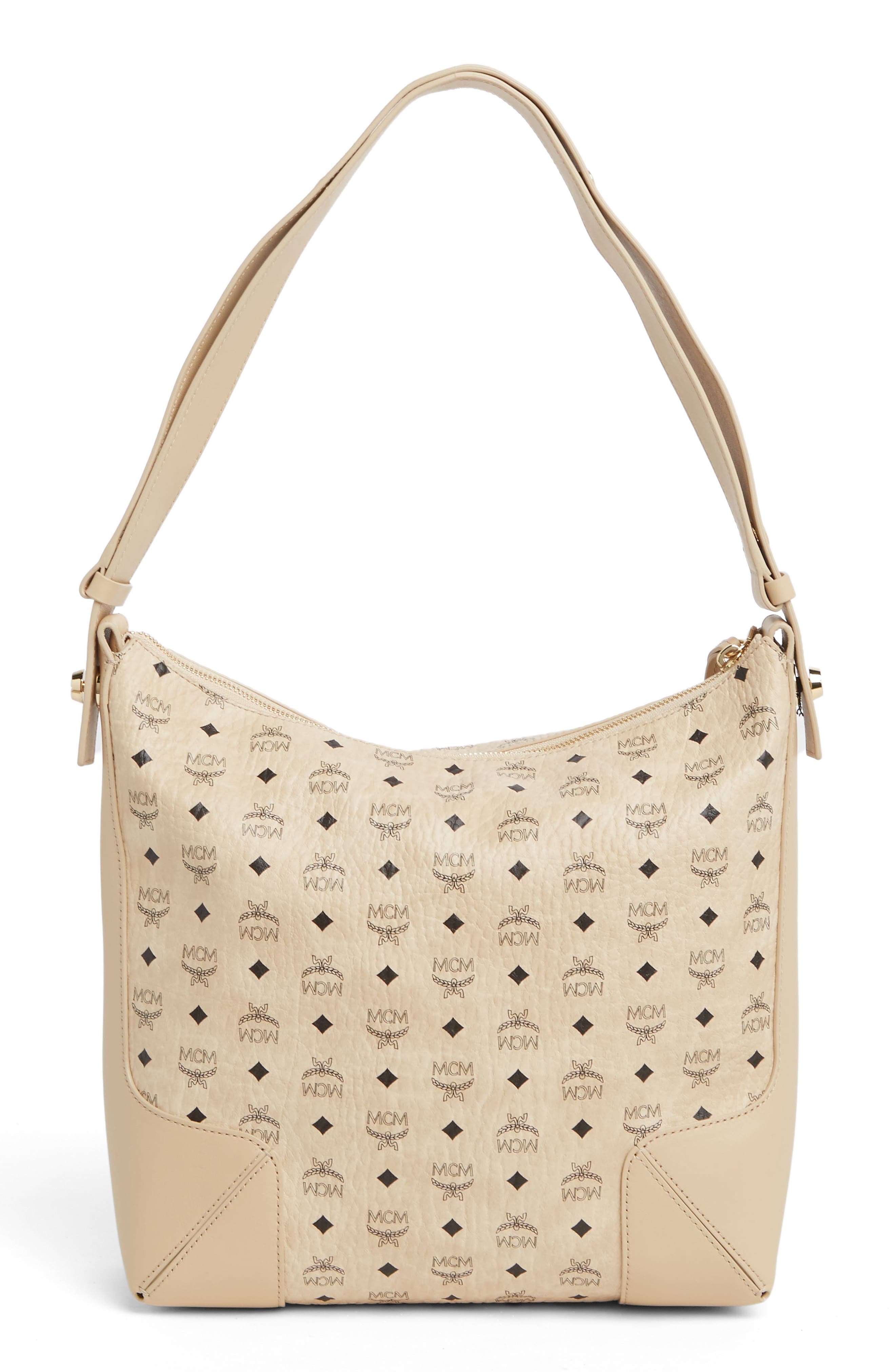 MCM Aren Visetos Medium Hobo Bag, Alternate, color, 