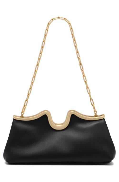 Cult Gaia Valma Leather Frame Clutch In Black