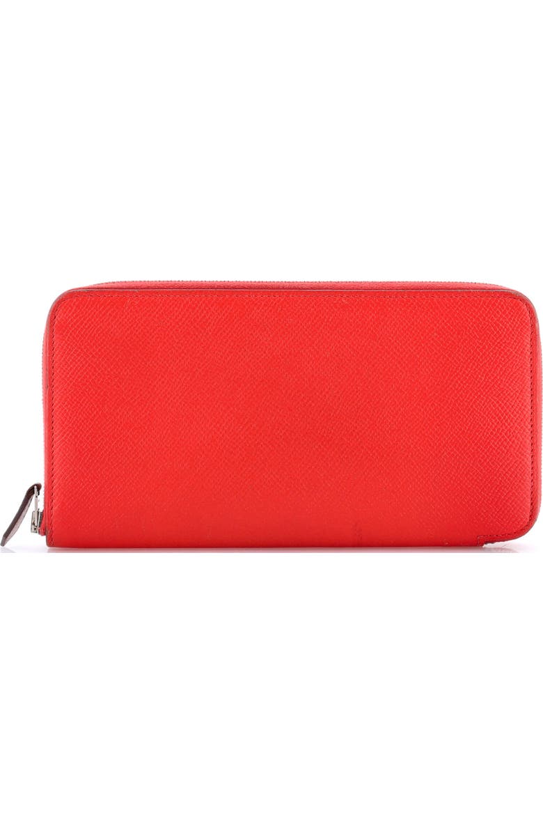 Pre-Owned Hermes Azap Zip Around Wallet Silk'in Epsom Long, Main, color, Rouge Pivoine
