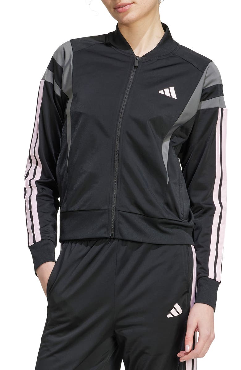 adidas 3-Stripes Fashion Track Jacket, Main, color, Black/ Grey