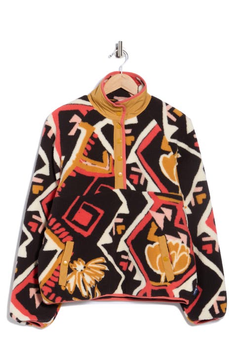 Retro Punchy Half Snap Faux Shearling Pullover