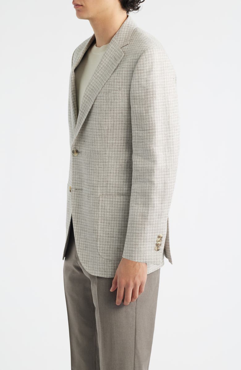 Peter Millar Hyperlight Soft Tan Check Linen & Wool Blend Sport Coat, Alternate, color, Tan