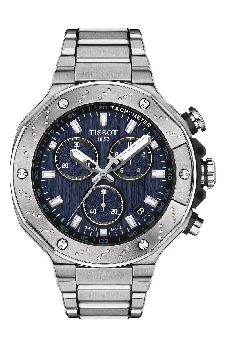 Tissot T-Race Chronograph Bracelet Watch, 45mm, Main, color, Grey
