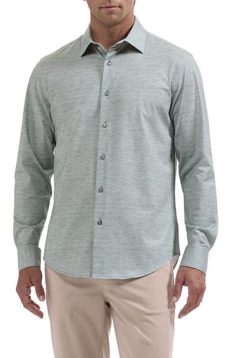 James OoohCotton® Heathered Button-Up Shirt