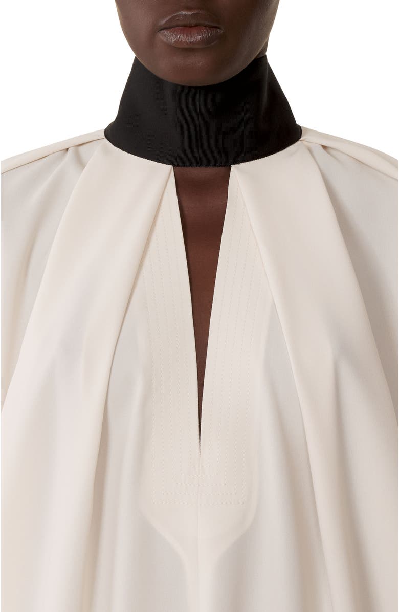 Lanvin Knotted Loose-Fit Crepe Top, Alternate, color, Beige
