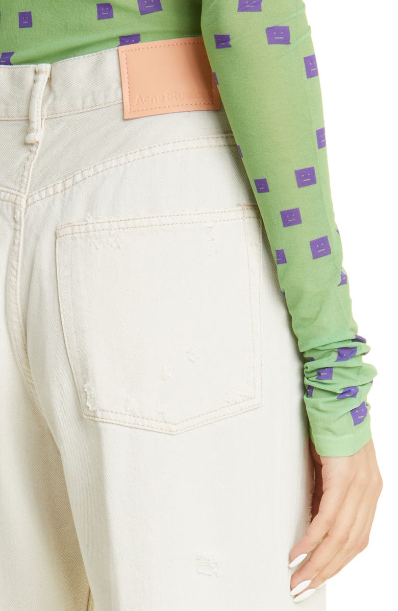 Acne Studios High Waist Rip Relaxed Fit Jeans, Alternate, color, 