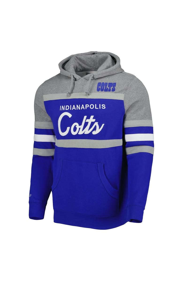 Mitchell & Ness Men's Mitchell & Ness Royal/Heathered Gray Indianapolis Colts Head Coach Pullover Hoodie, Alternate, color, Royal