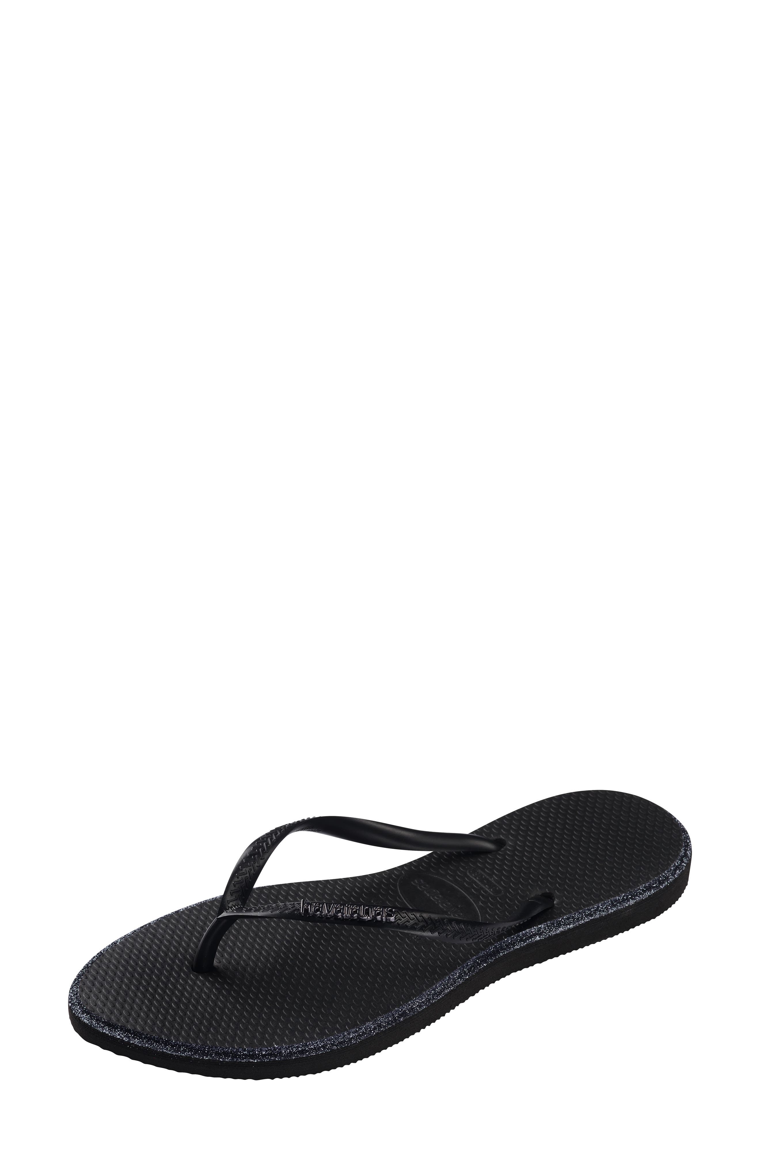Havaianas Slim Point Glitter Flip Flop, Alternate, color, Dark Brown/ Golden