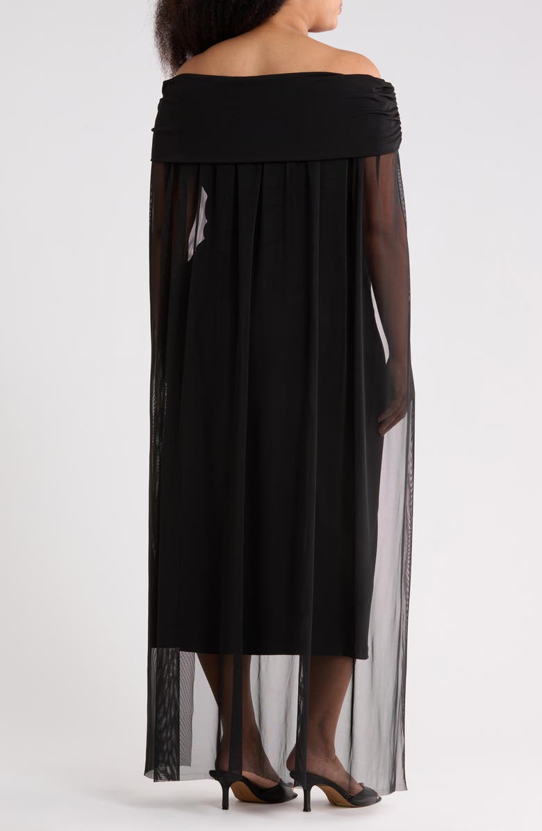 BY DESIGN Waverly Off the Shoulder Cape Dress, Alternate, color, Black