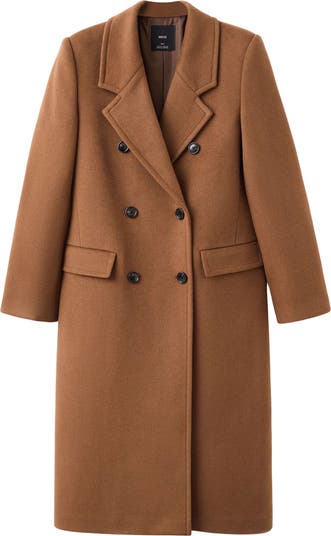 MANGO Double Breasted Coat | Nordstrom
