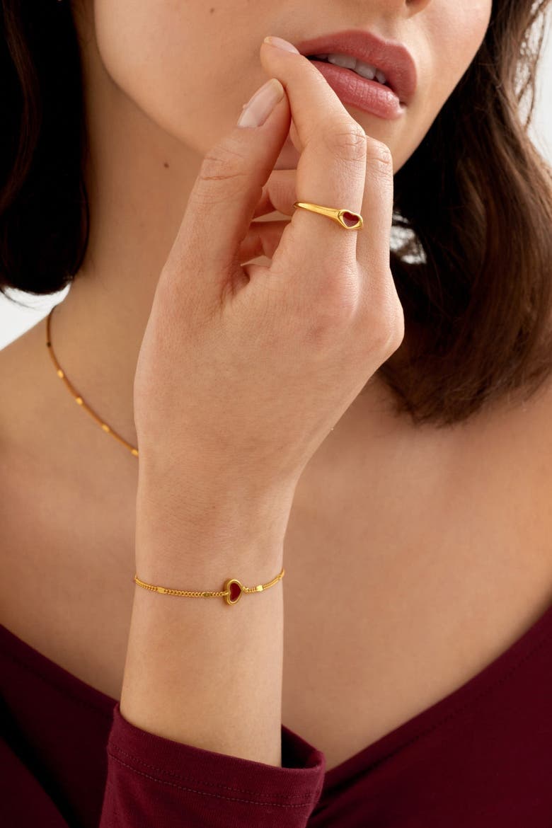 Rouge Waterproof Gold Heart Bracelet, Alternate, color, Gold