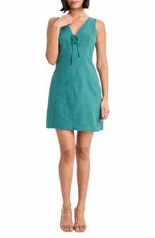 DONNA MORGAN FOR MAGGY Sleeveless Linen Blend Sheath Dress