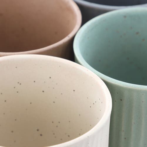 Gibson Home Evening Stroll 4 Piece 19 Ounce Stoneware Ribbed Mug Set In Multi