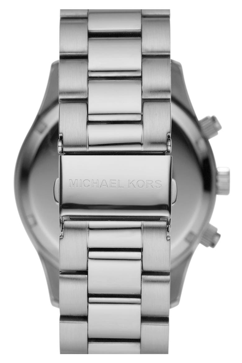 Michael Kors 'Large Layton' Chronograph Watch, Main, color, SILVER
