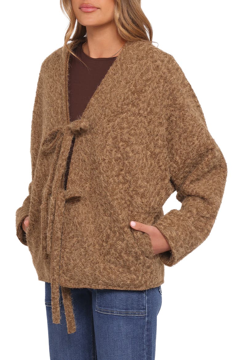 Kimmy Bow Oversize Cardigan, Alternate, color, MOSS