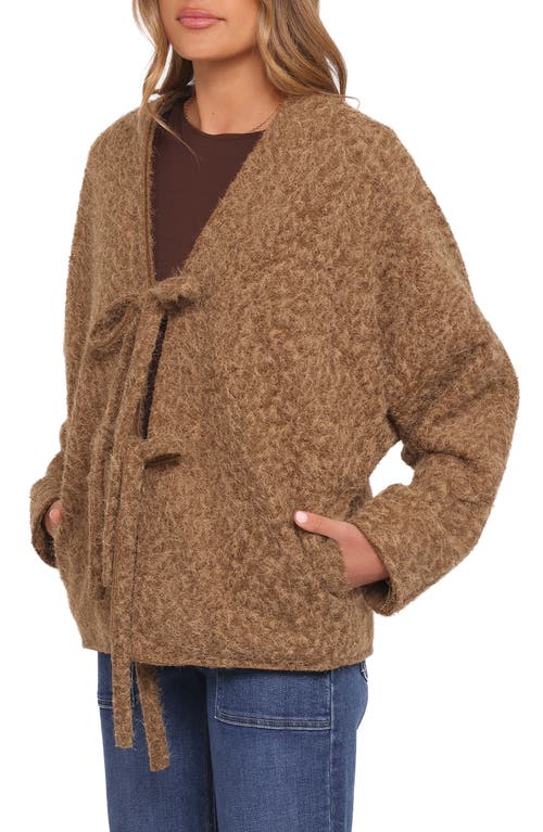 Petal And Pup Petal & Pup Kimmy Bow Oversize Cardigan In Animal Print