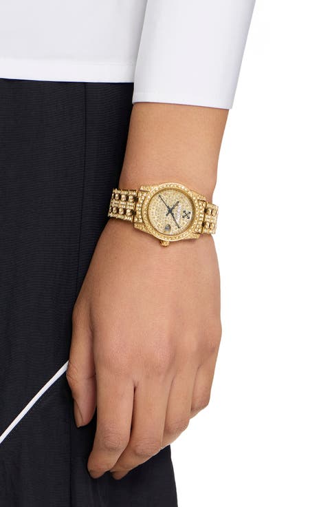 Discreet Crystal Quartz Bracelet Watch, 32mm