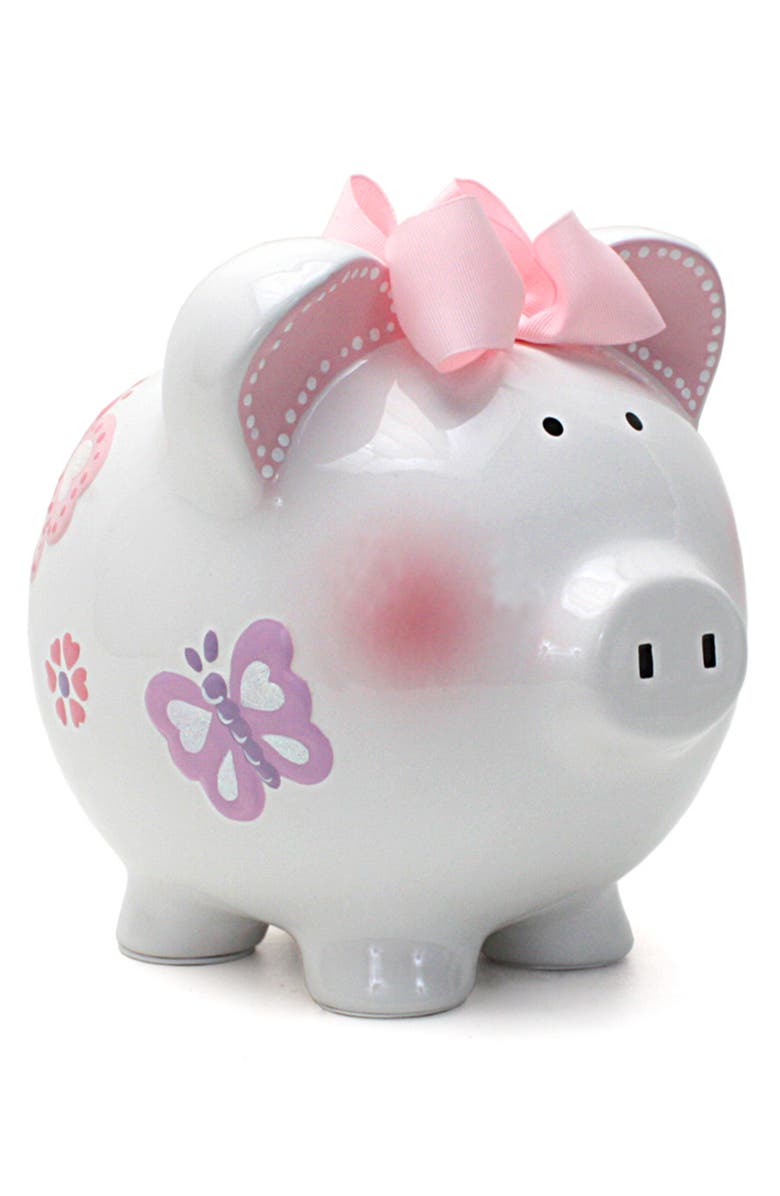 Child to Cherish Butterfly Ceramic Piggy Bank, Alternate, color,