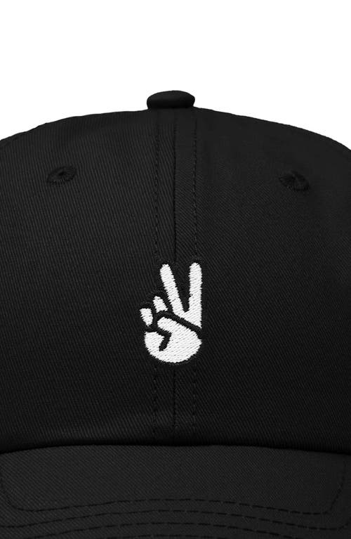 Dalix Peace Sign Embroidered Dad Hat In Black