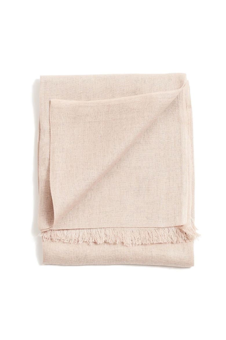 Hand Woven Linen Scarf, Main, color, Oat