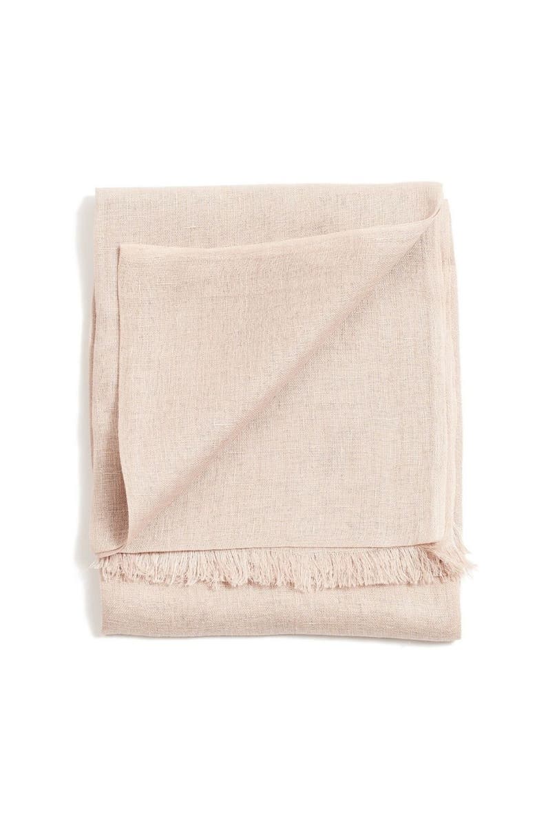 Studio Variously Hand Woven Linen Scarf, Main, color, Oat
