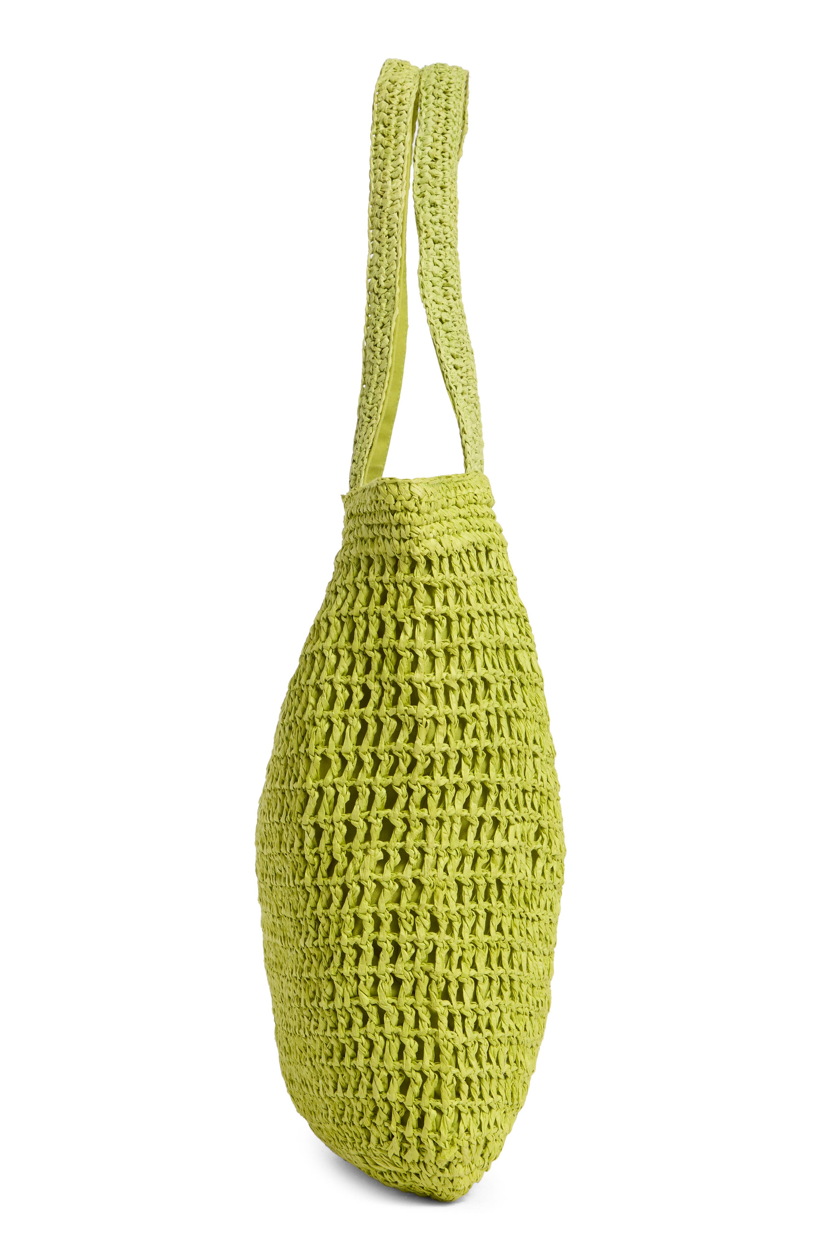 Straw Tote Bag, Alternate, color, GREEN