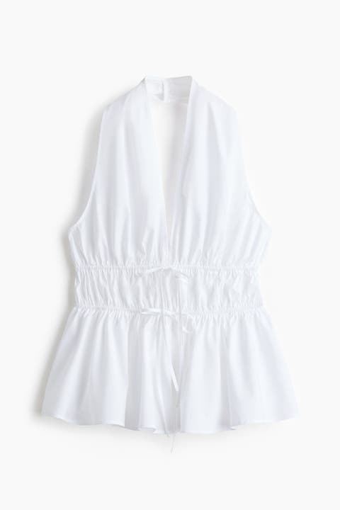 Peplum Halterneck Top