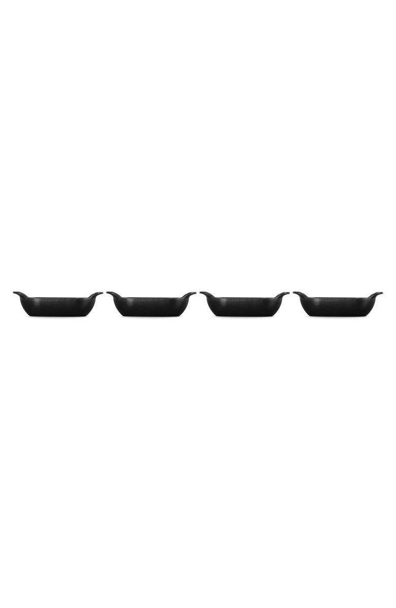 Le Creuset Gourmand Set of 4 1/3-Quart Enamel Cast Iron Rectangular Baker, Alternate, color, Matte Black